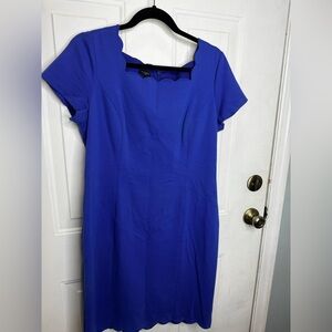 Talbots Royal Blue Scalloped Midi Dress